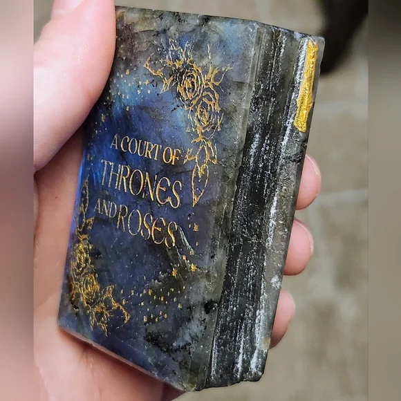 ACOTAR Labradorite Crystal Gemstone Book Carving Booktok A Court of Thorns Roses - Picture 4 of 6